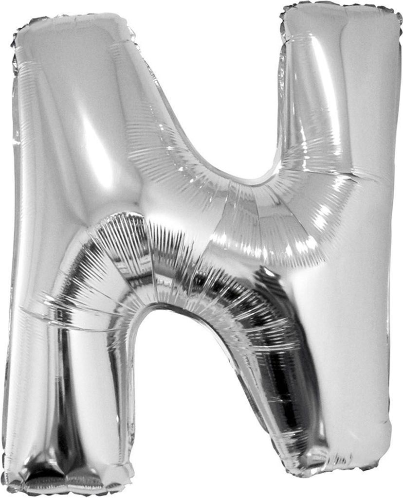 XXL Buchstaben Folienballon 100 cm - Silber Buchstabe N