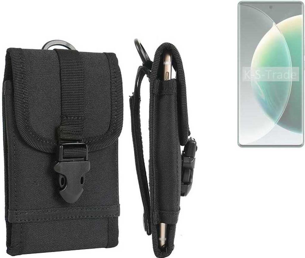 K-S-Trade Holster Handy Hülle kompatibel mit Tecno Camon 30S Holster Handytasche Gürtel Tasche Schutz Hülle Robust Outdoor schwarz
