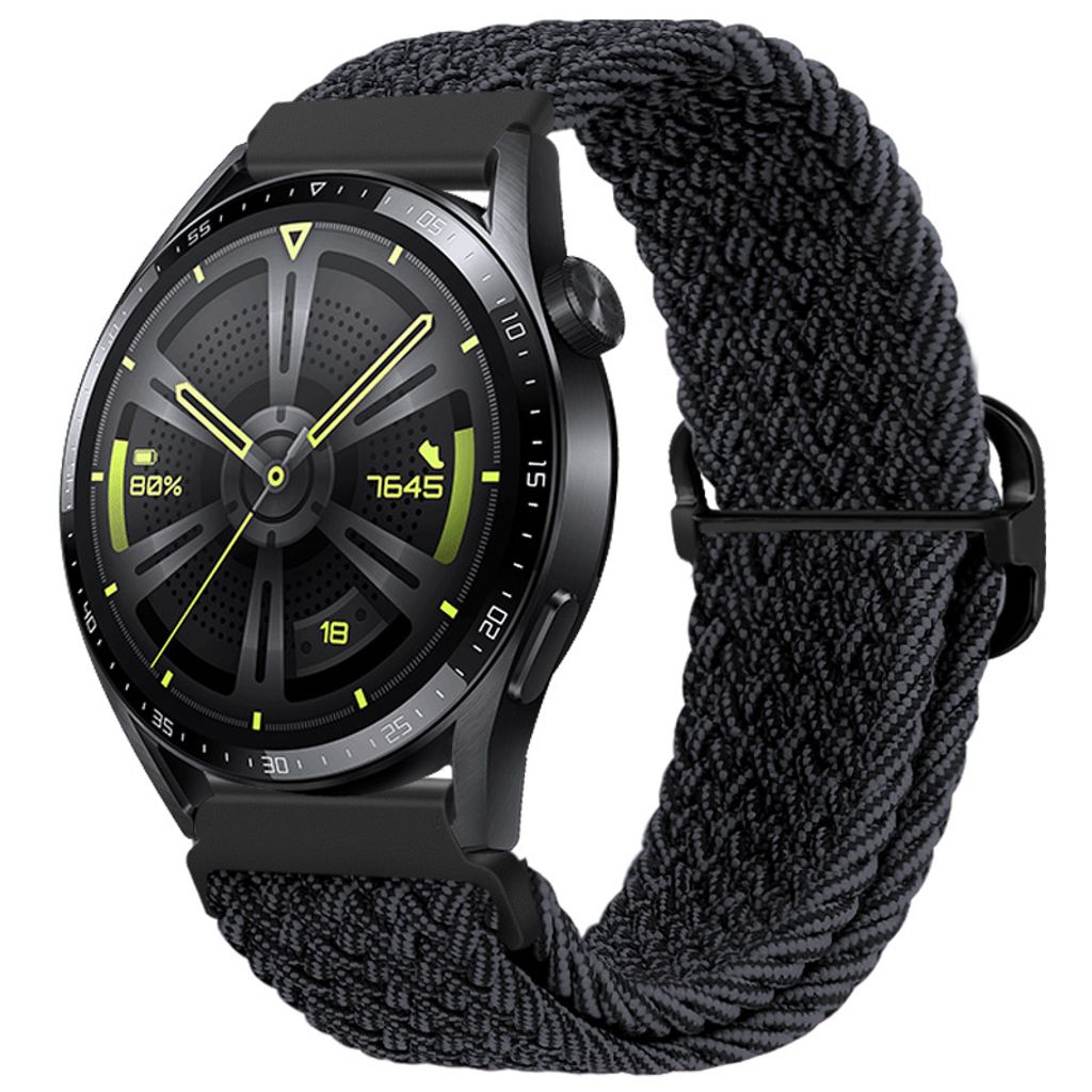 BStrap Braid Nylon armband Huawei Watch GT2 Pro, black