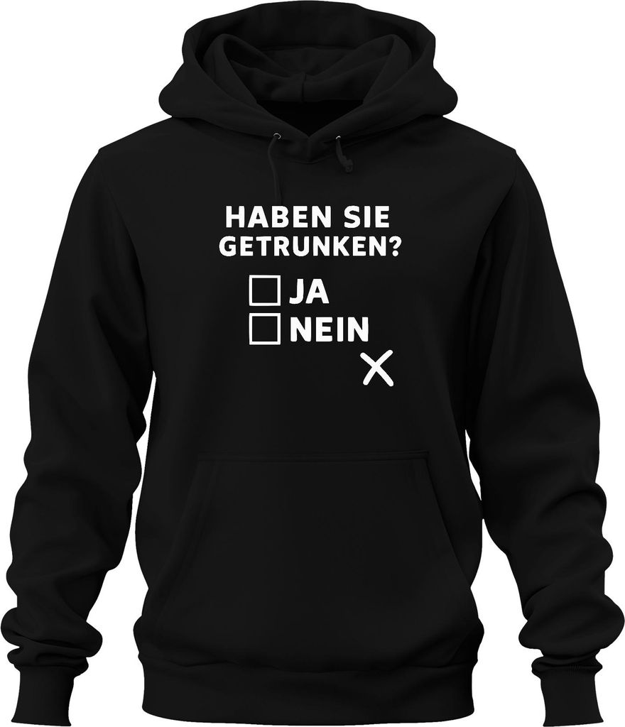 Haben Sie getrunken? Ja oder Nein Lustig Alkohol JGA Bier Bar Uni Hoodie Kapuzenpullover, Schwarz, M