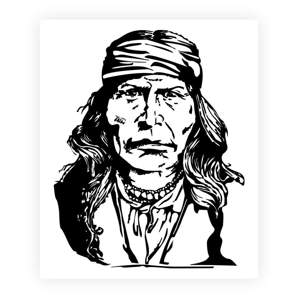 Sticker Aufkleber Indien D'America Schwarz 10x12cm