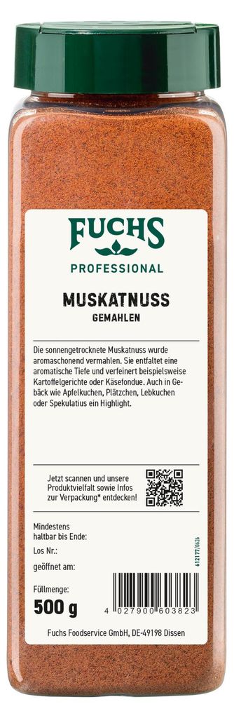 Fuchs Professional Muskatnuss gemahlen feurig süße Schärfe Produktbild 