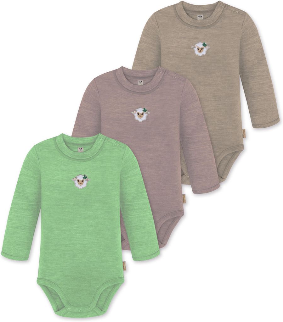 normani 3er Pack Baby Merino Langarmbody