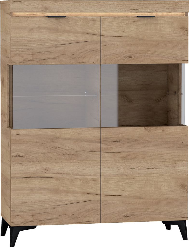 Geschirrschrank Ruben mit 2 Türen, Holzoptik, 140cm