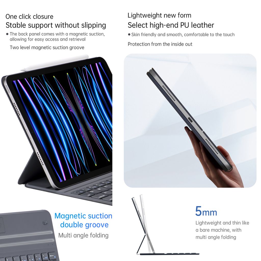 Pouzdro s klávesnicí kompatibilní s iPad 2022 10,9", Obrázek produktu 14