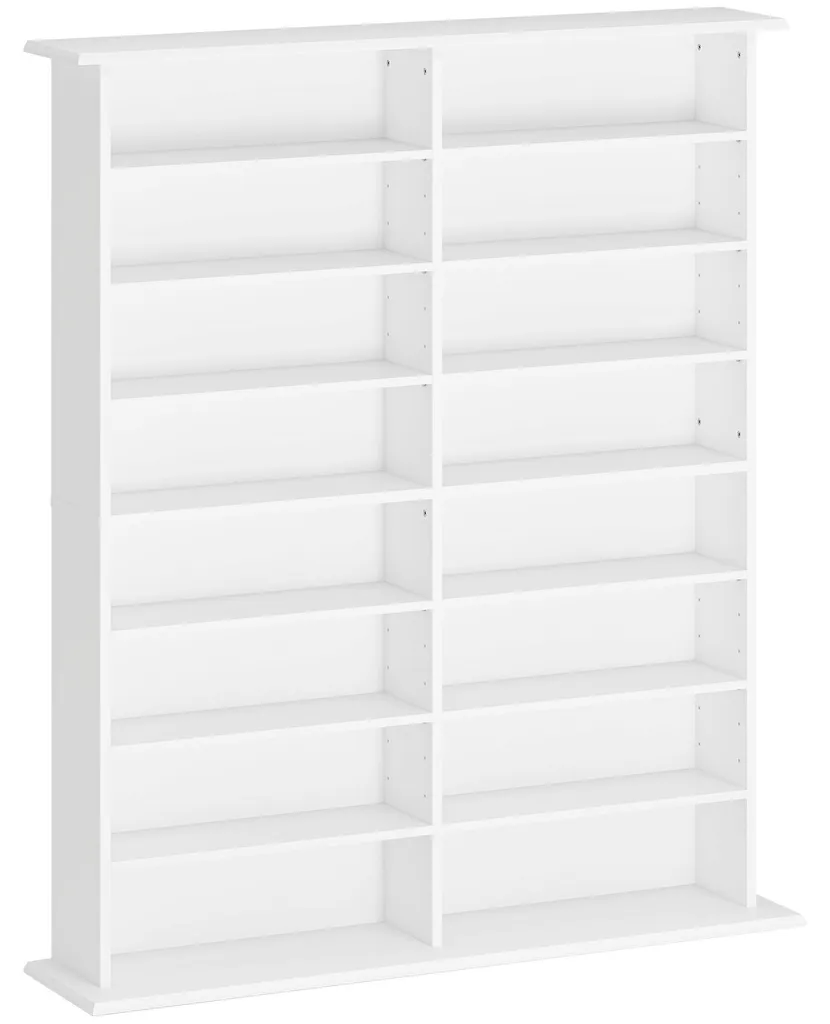 Meuble de Salon pour Ranger 720 CD et DVD - Solution Stockage Blanche - 12