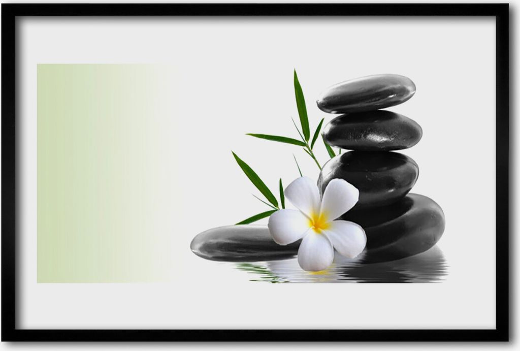 Bild 60x40 MDF-Rahmen Wandkunst Blumen-Stones-Kunst
