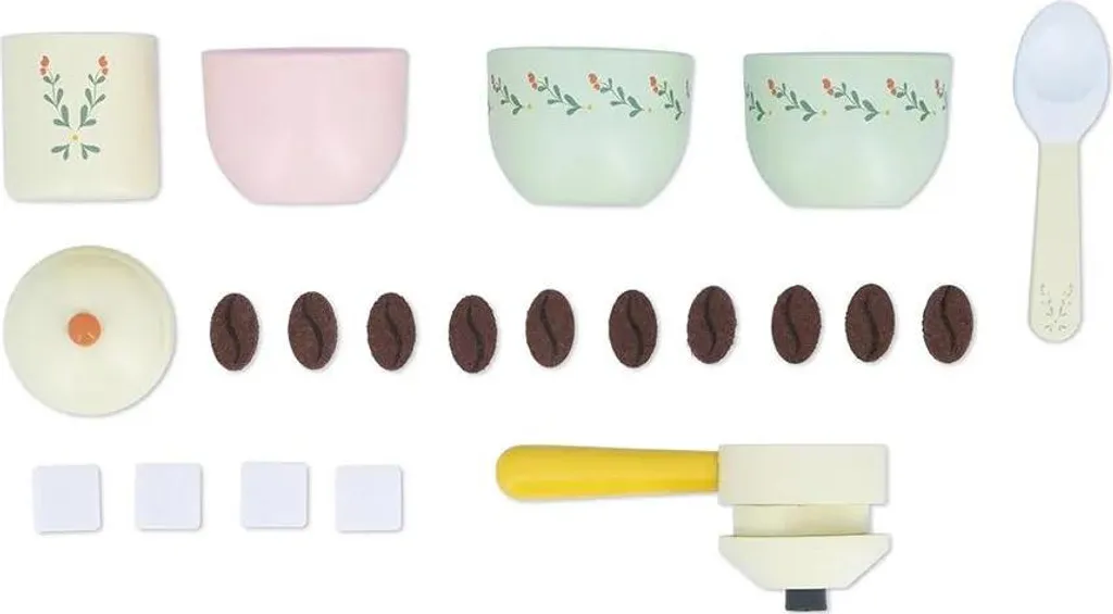 Machine à Café pour Enfant en Bois - Cuisine Jouet Barista Complet
