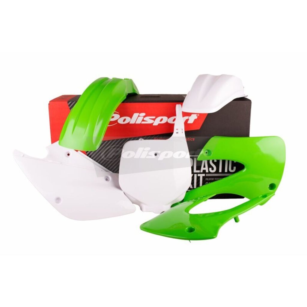 Polisport Off Road Mx Kawasaki Kx85/100 01-13 Oem 90541 Plastikbausatz Grün,Weiß Grün,Weiß One Size