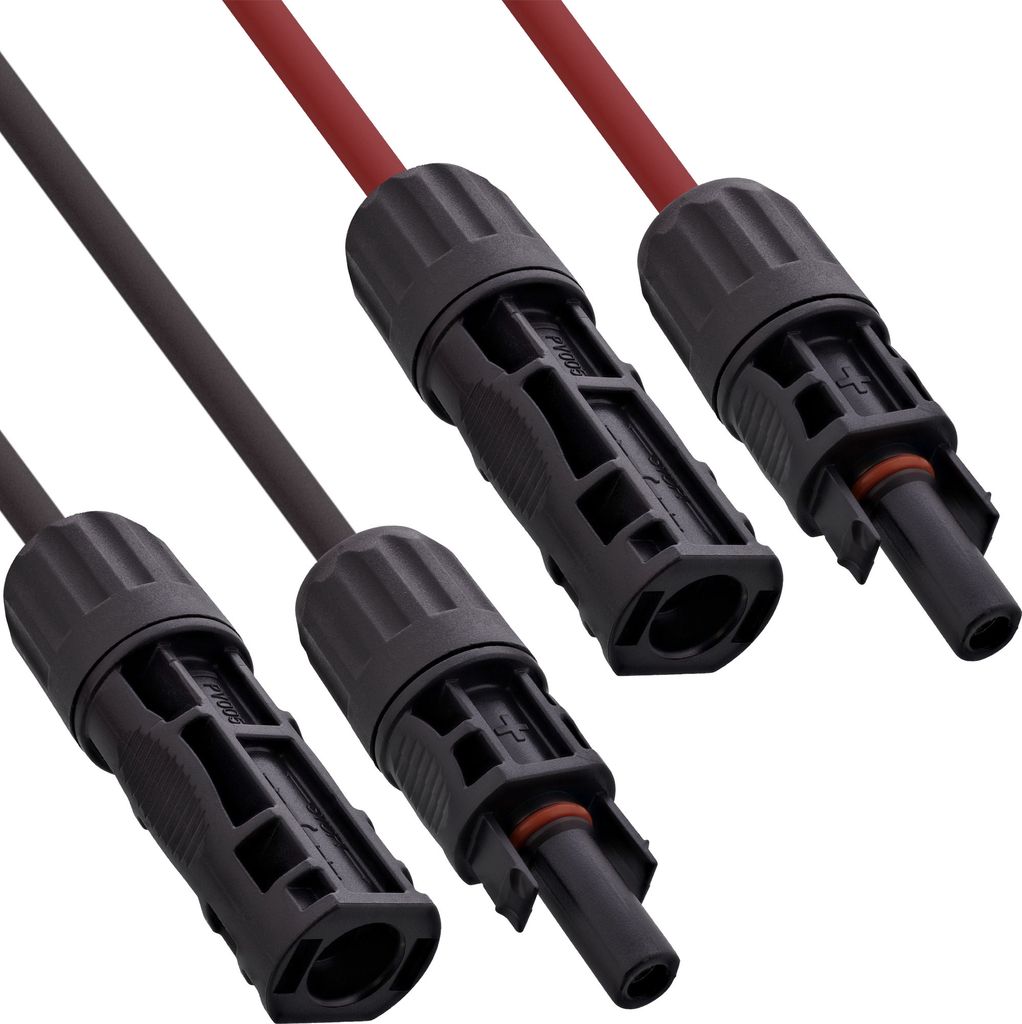 InLine Solarkabel Verlängerungs-Set inkl. Solarstecker 6mm² schwarz/rot 0,3m