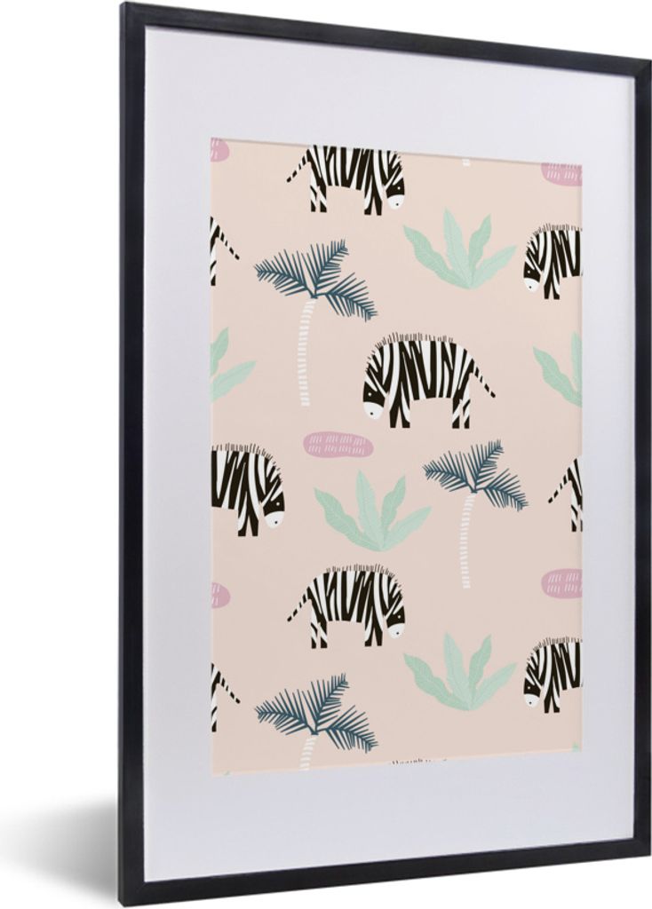 MuchoWow® MuchoWow® Gerahmtes Poster Zebra - Pflanzen - Produktbild 