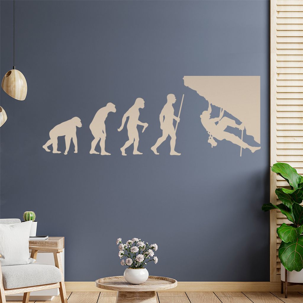 Klettern Kletterer Evolution Wandtattoo Wandaufkleber Wall Sticker - Dekoration, Küche, Wohnzimmer, Schlafzimmer, Badezimmer