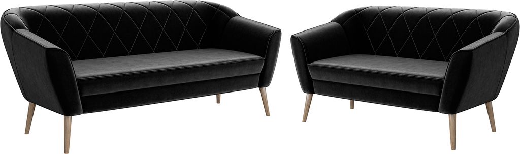 MEBLINI Mini Sofa Set 3-2 für Wohnzimmer - Mini Lounge für fünf Personen - Küchensofa - Sofa Klein - Sitzgarnitur - Polstergarnitur - Sofagarni...