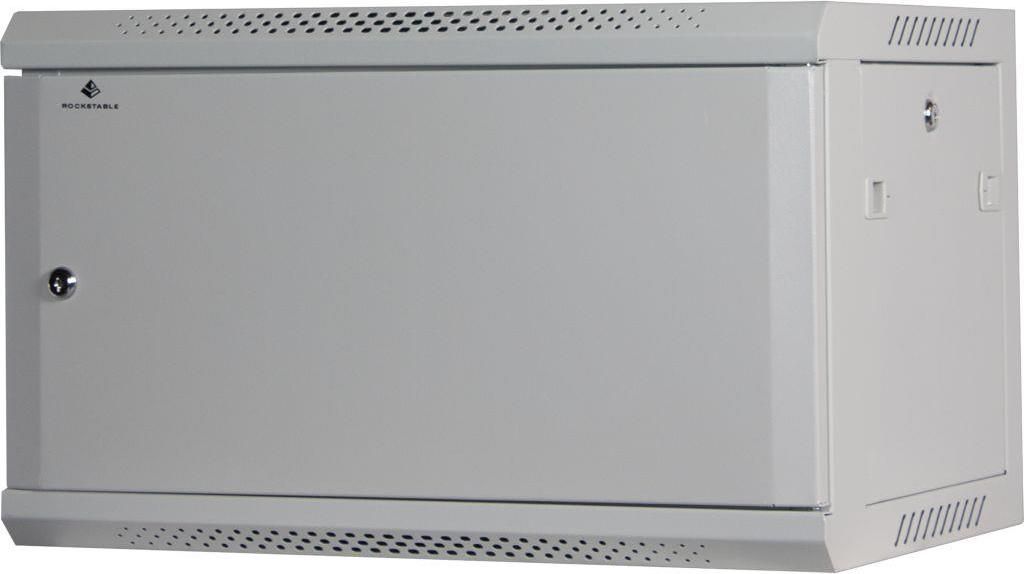 Rockstable 6HE Netzwerkschrank, Serverschrank - 19 Zoll Wandmontage - (BxTxH) 600x440x370mm mit Stahltür - Weiß - Abschließbar - Vormontiert - T...