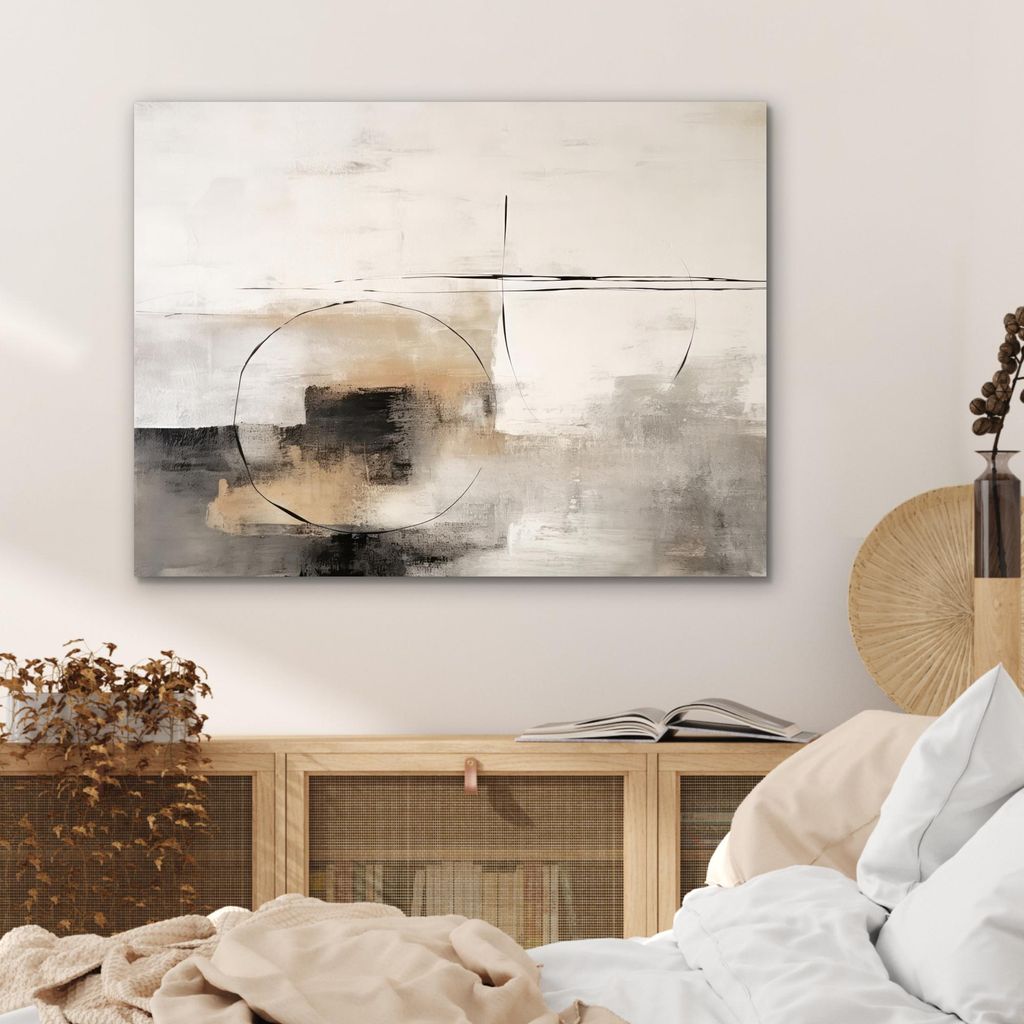 MuchoWow Wanddekoration Metall Metallbild Wandkunst 80x60 cm Kunst - Abstrakt - Grau - Industriell MuchoWow Aluminium Gemälde - Alubild