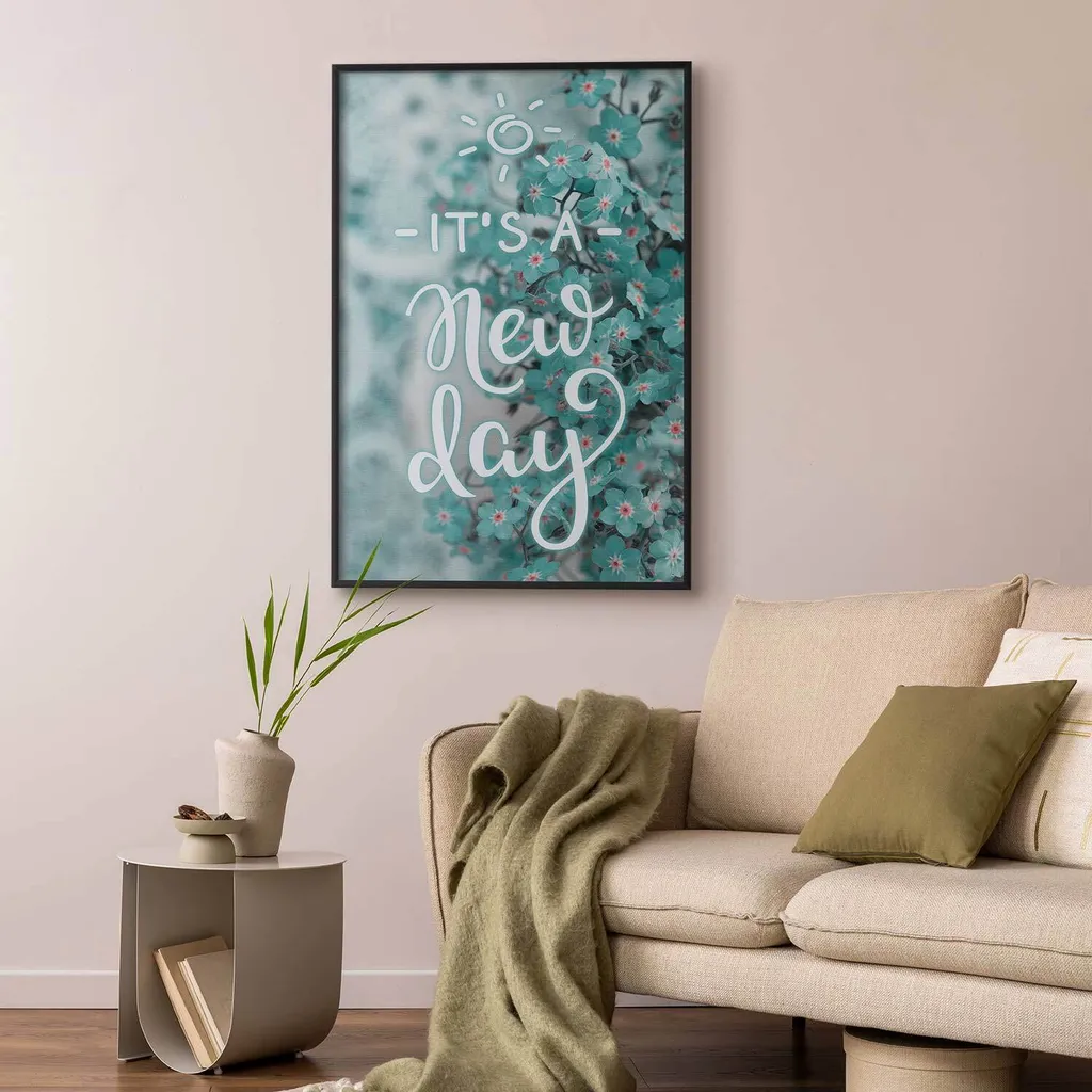 Poster New day 40x60 cm con cornice nera senza margine - 2