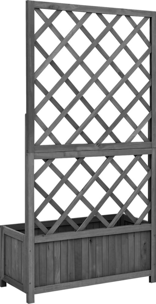 vidaXL Garten-Spalier mit Blumenkasten Schwarz 70x30x135 cm Produktbild 3
