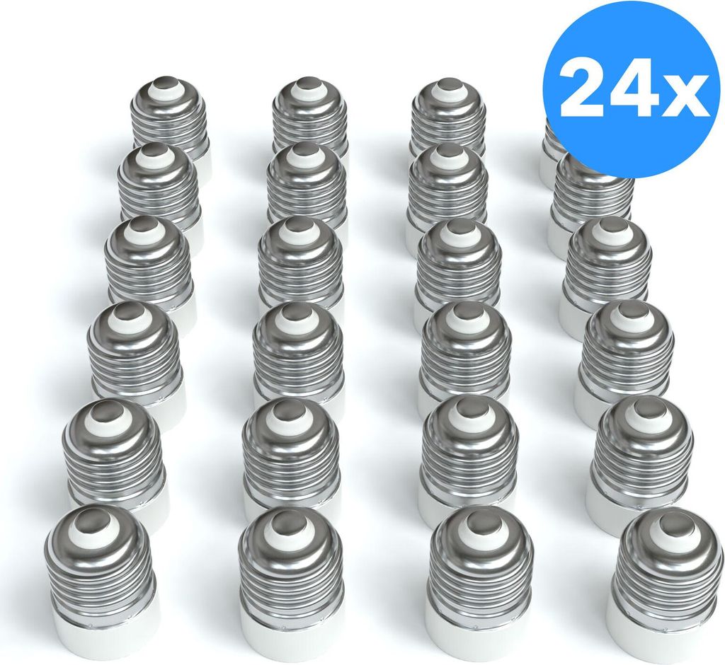 EAZY CASE 24x Lampensockel Adapter (E27->E14) - Konverter E27 Fassung auf E14 Lampenadapter, für LED-/Halogen- und Energiesparlampen Sockeladapter...