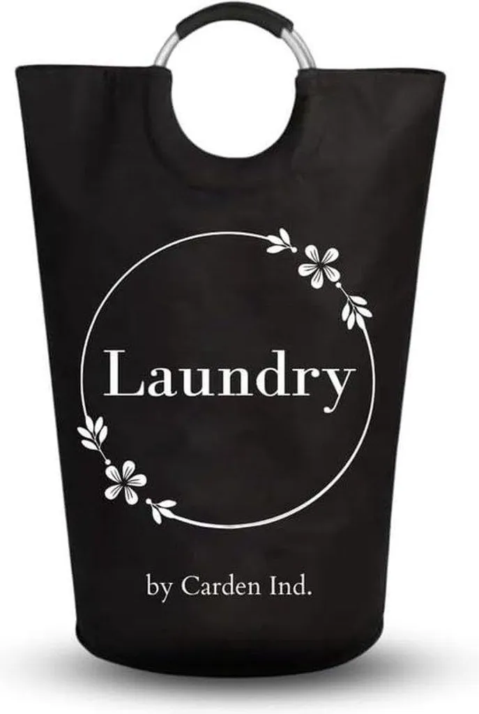 Panier à linge pliable noir 82L : fini le désordre, motif floral