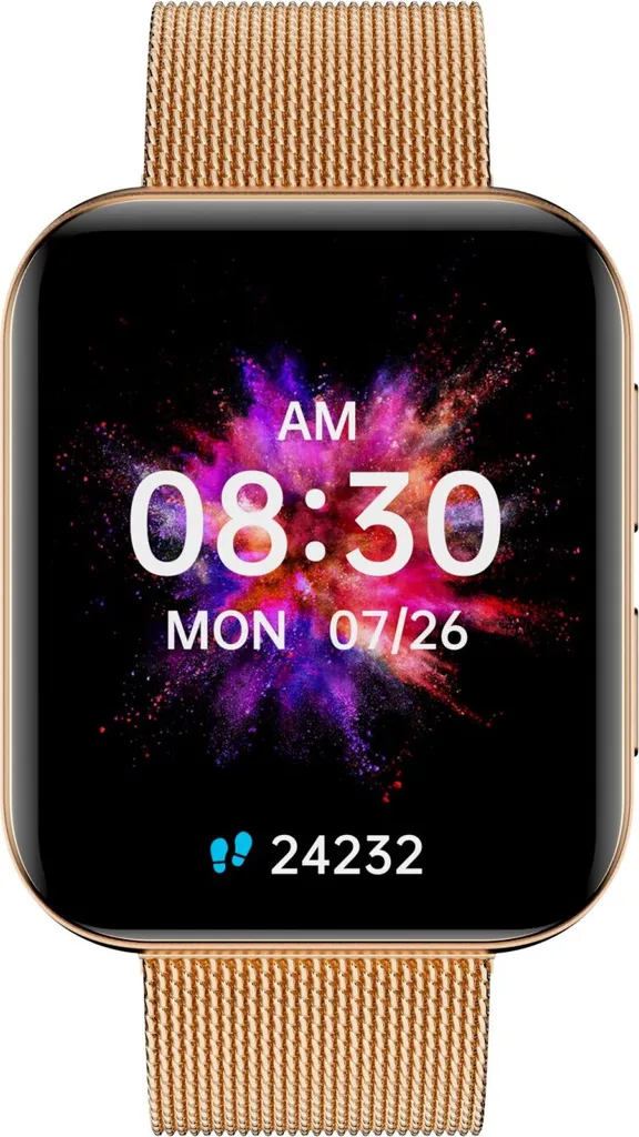 Smartwatch GRC Maxx Montre Connectée Amoled HD 1,78 Pouces Or Acier