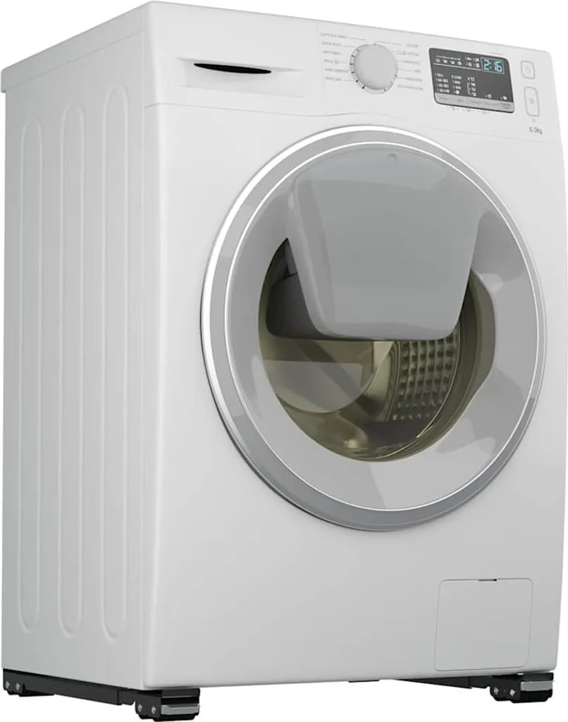 Socles de machine à laver noirs haute résistance 72cm inox lot de 2