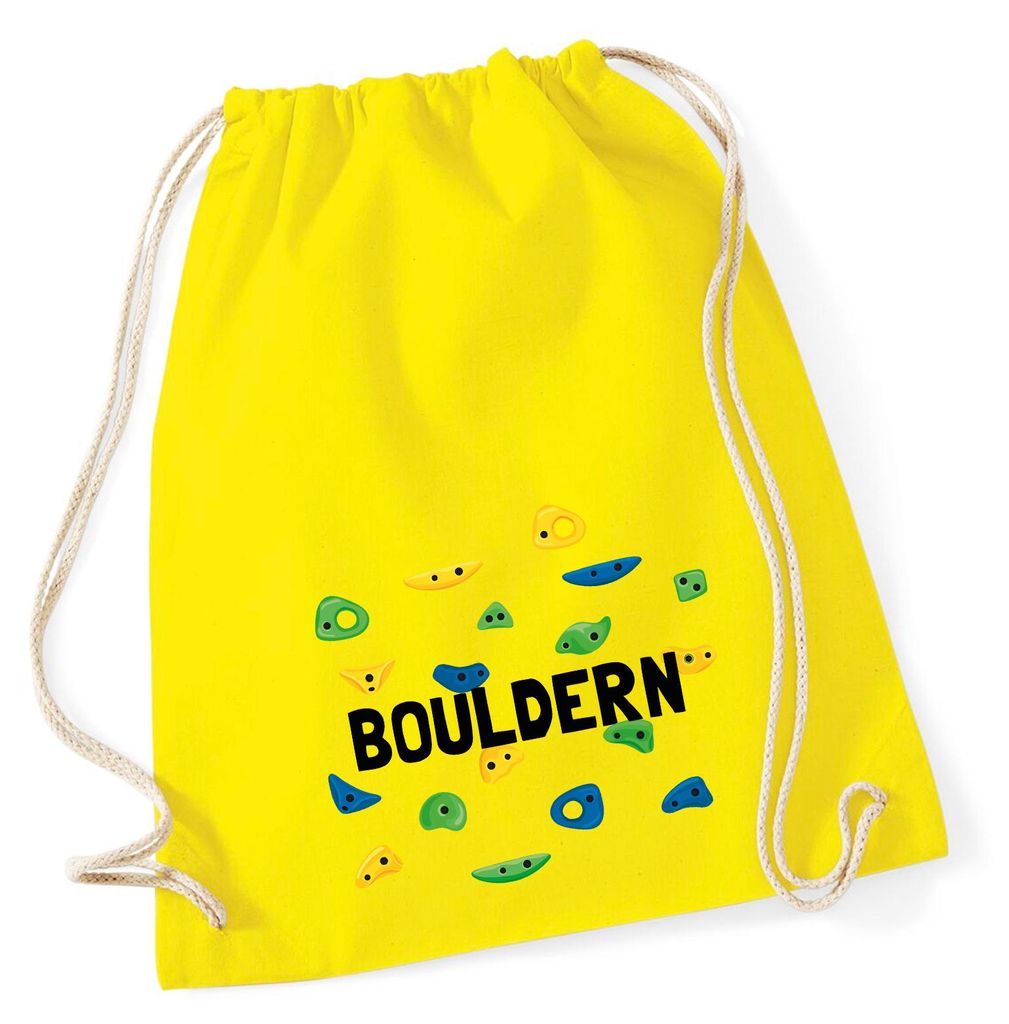 Huuraa Turnbeutel Bouldern Kletterwand 12 Liter Yellow Baumwolle Rucksack Geschenkidee