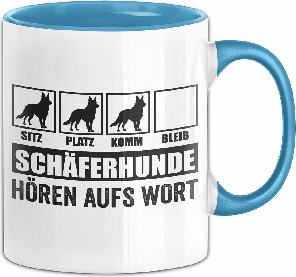 Schäferhunde Hören Aufs Wort Tasse Geschenk Schäferhunde Besitzer Mama Becher (Blau)