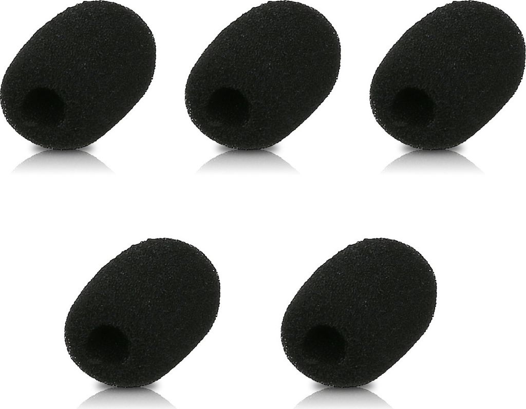kwmobile Mikrofon Windschutz kompatibel mit div. Mikrofonen - 5 x Schaumstoffbezug mit den Maßen 2,5x3x1 cm in Schwarz