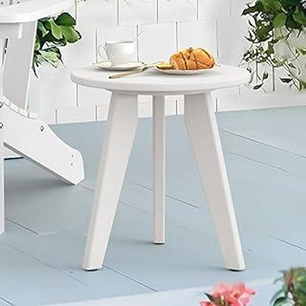LUE BONA Beistelltisch Rund,HDPS Kleiner GartenTisch,Nachttisch Beistelltisch Outdoor für Wohnzimmer Schlafzimmer Terrasse Outdoor,40 x 40 x 42 cm...