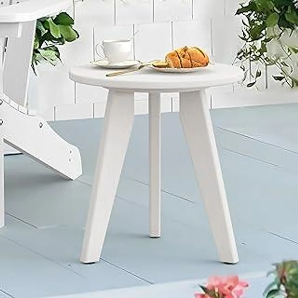 Tavolino Rotondo LUE BONA HDPS 40x42cm Bianco | Uso Intensivo