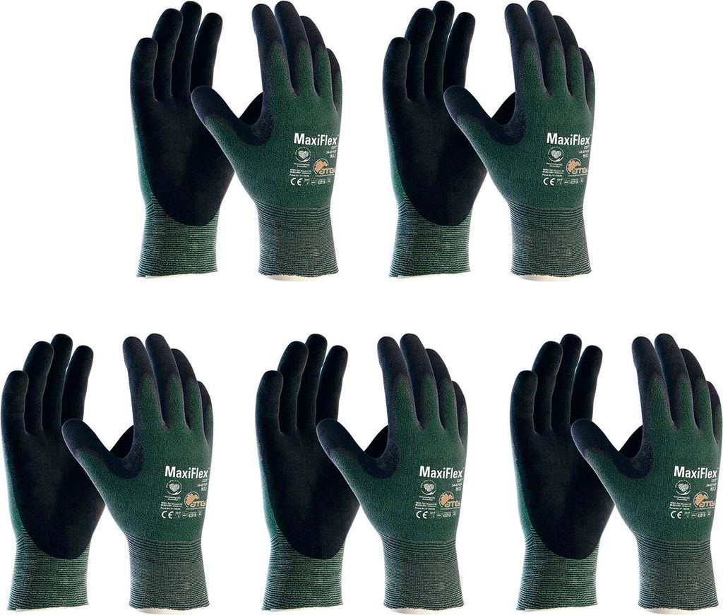 ATG Schnittschutzhandschuhe ATG Maxiflex Cut Handschuhe Größe 11, schnitthemennde Arbeitshandschuhe XXL - 5 Paar