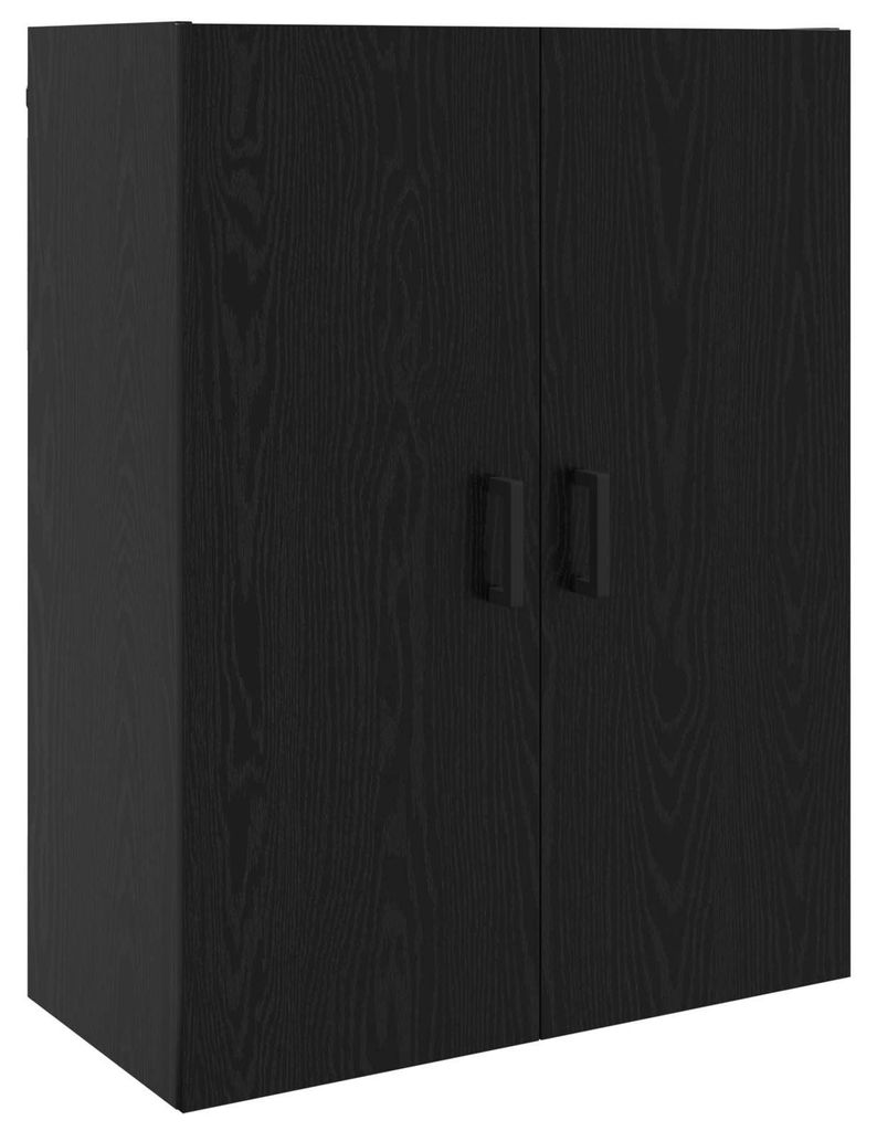 Wandschrank Wandmontiert Schwarz Eichen-Optik 69,5 x 34 x 90 cm