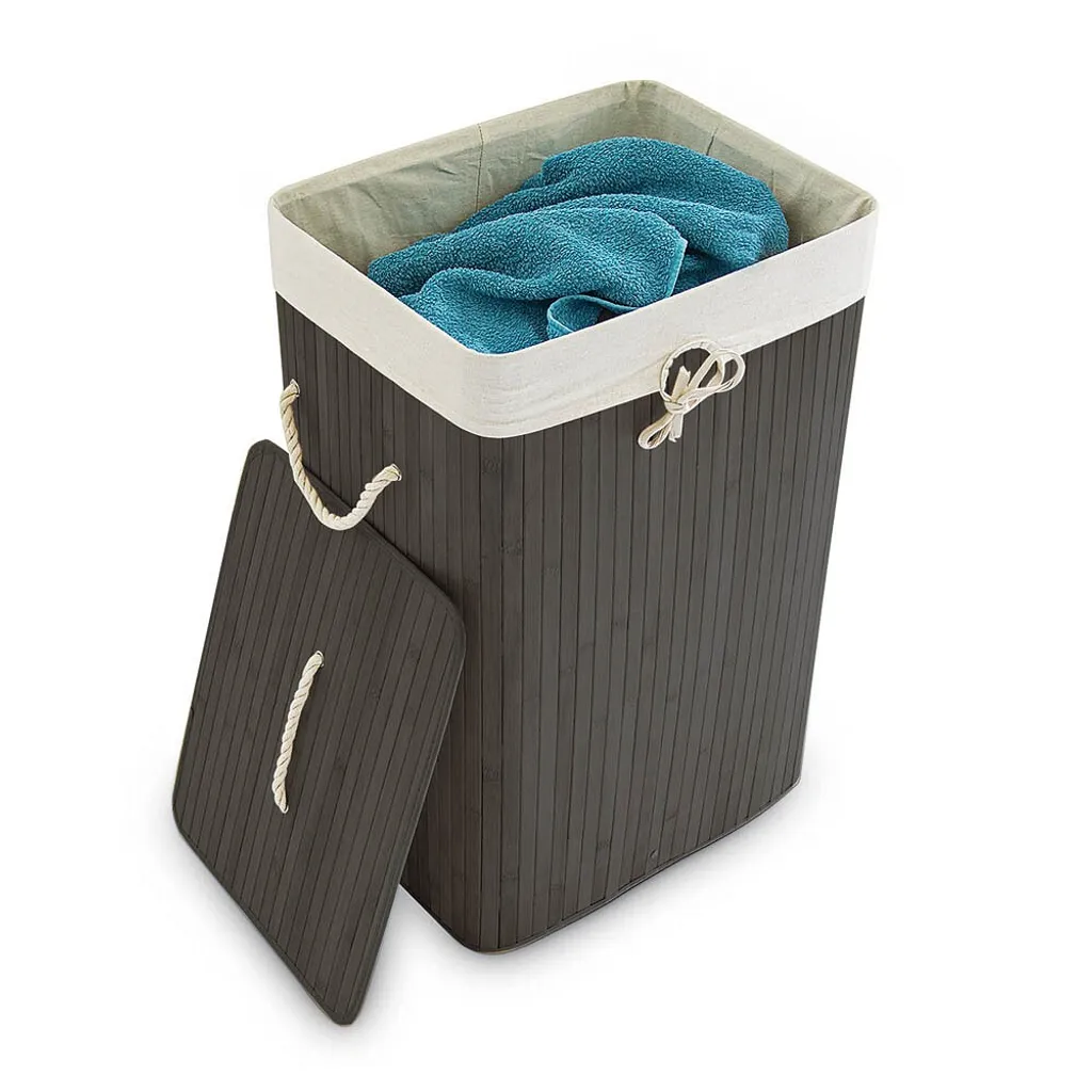 Relaxdays Cesto Portabiancheria Eco-Bambù 83L - Naturale e Traspirante