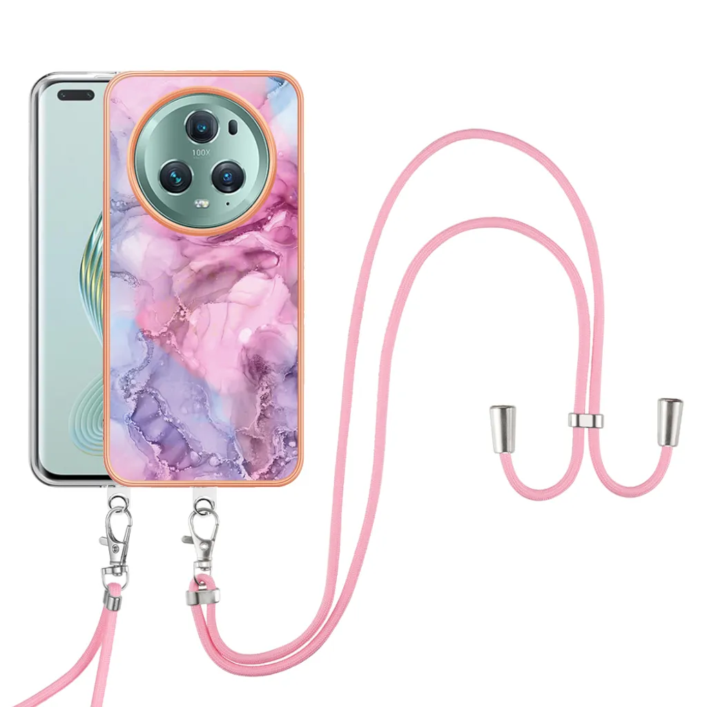 Bumper TPU Honor Magic5 Pro con Cinturino Rosa: Protezione Totale