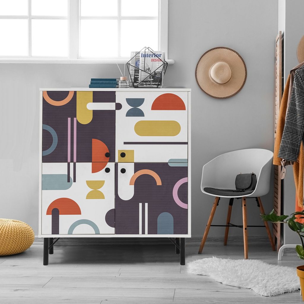 Skye Decor, Mültilüx Sia, Mehrzweckschrank, Weiß, 100 % MELAMINBESCHICHTETE SPANPLATTEN, 95 x 36 x 111 cm