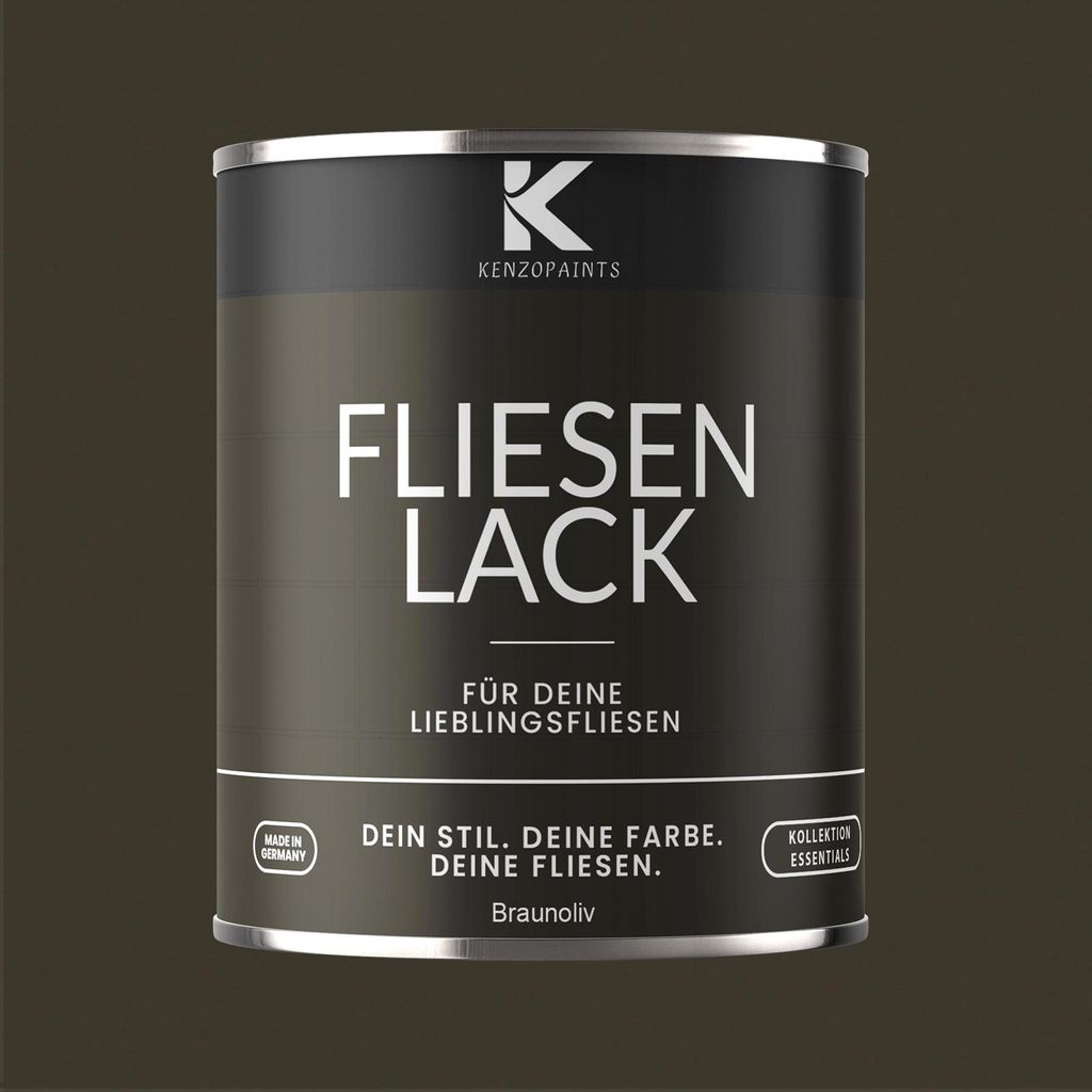 Kenzopaints 750ml Fliesenlack Fliesenfarbe - Braunoliv (RAL 6022)