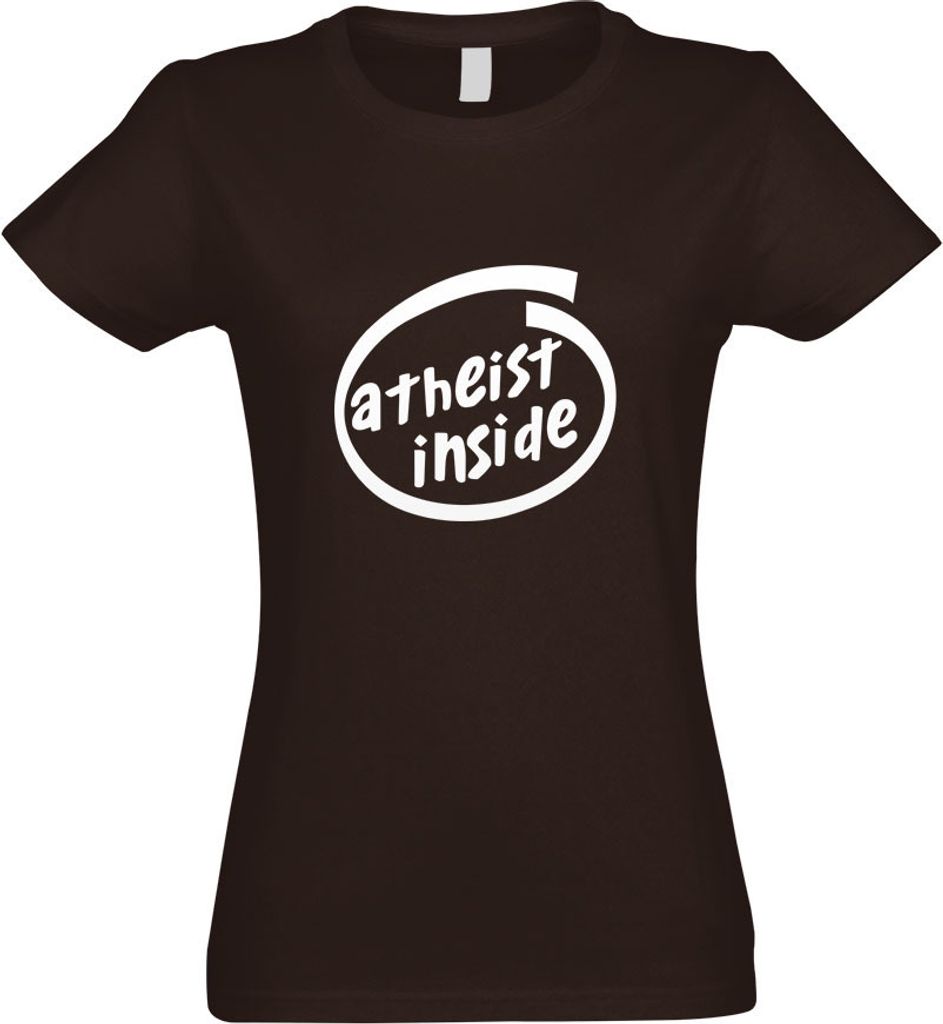 Kiwistar - T-Shirt tailliert - Damen - Chocolate - Atheist Inside - mit Motiv Bedruckt - Funshirt Design - Sport - Freizeit - Damen - XXL