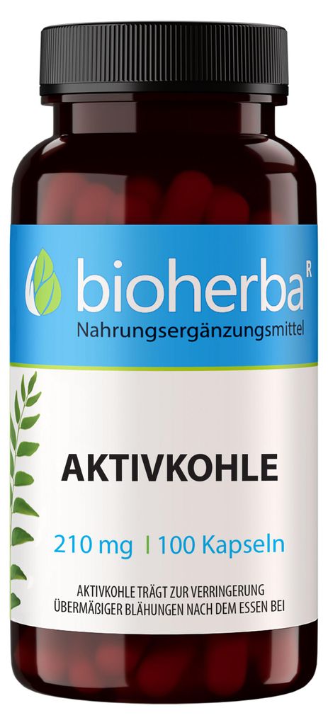 Bioherba Aktivkohle 210 mg 100 Kapseln Produktbild 