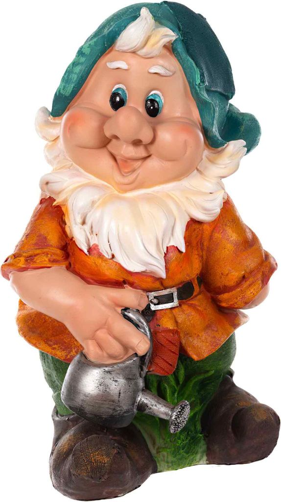RIESIGER Zwerg Gartenzwerg XXL Gartenwichtel NF14286 Gartenfigur 41cm - 14286-5-Gießkanne