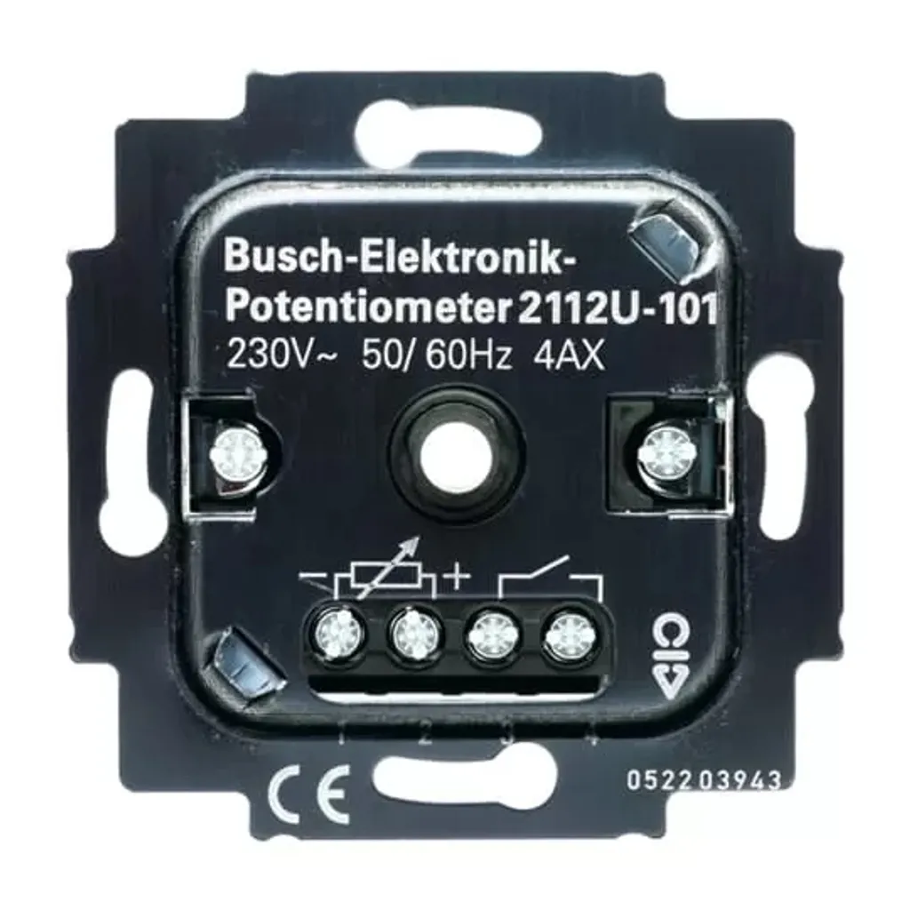Variateur de Lumière Rotatif Busch-Jaeger 2112 U-101 Noir Encastrable