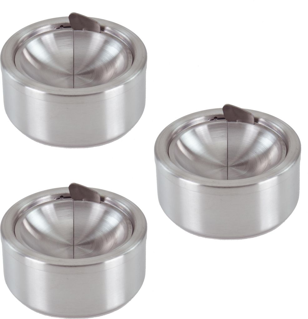 Druckaschenbecher Windaschenbecher aus Edelstahl ø 11,5 cm AB-Typ6-3er