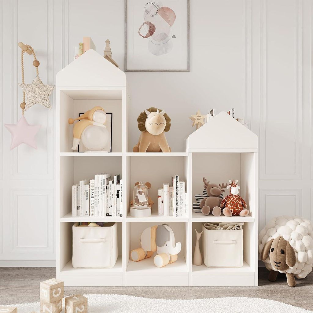 91x30x107cm,Kinderregal mit 7 Fächern,Burgdesign Produktbild 