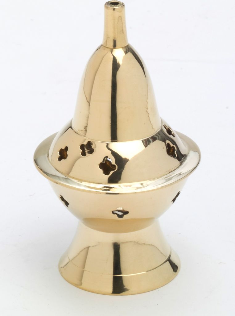 Räucherschale, Räuchergefäß Orient aus Messing Gold Höhe 10 cm für Räucherkohle