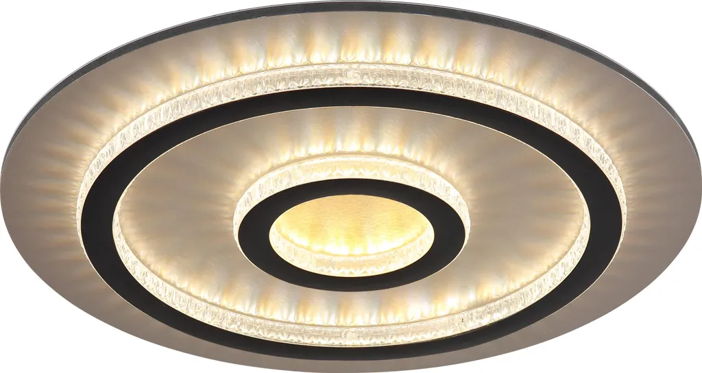 Plafonnier LED Cristaux Dimmable avec Télécommande - Finition Or Gris