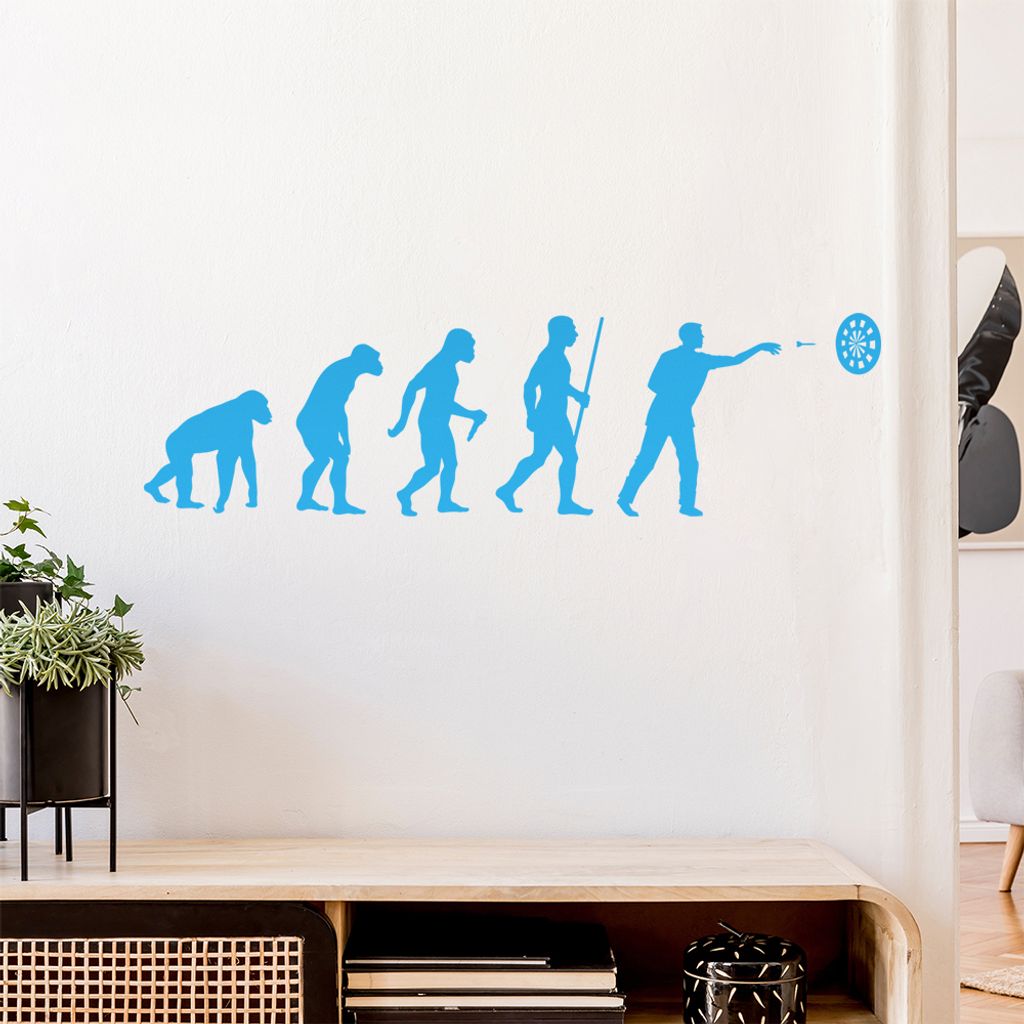 Darts Bullseye Evolution Wandtattoo Wandaufkleber Wall Sticker - Dekoration, Küche, Wohnzimmer, Schlafzimmer, Badezimmer