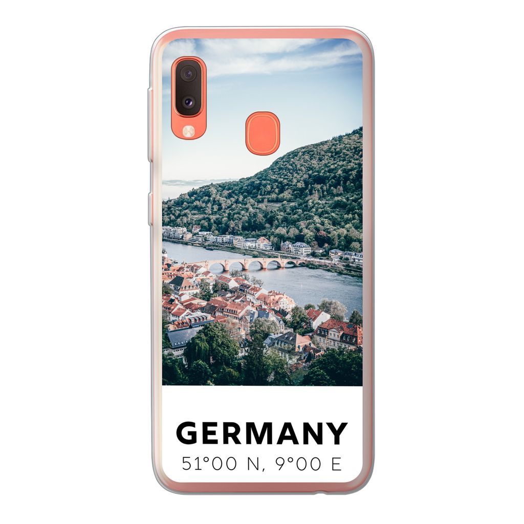 MuchoWow Handyhülle Schutzhülle Hülle für Samsung Galaxy A20e Deutschland - Heidelberg - Sommer Silikon Softcase Handy Hülle - Abdeckung