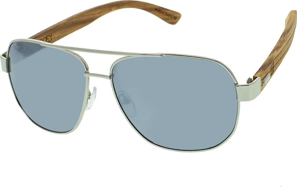 VeyRey Pilots Silver : Lunettes Soleil Bois Aviateur Homme Métal