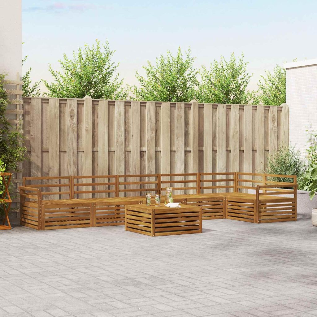 "Neues Produkt" Outdoor-Sofagarnitur ANTI-UV - CLORIS - 7 pcs - Natur Massivholz Akazie - Modern Gartensofas V1351