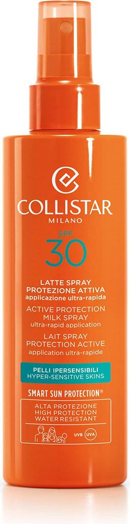 Collistar Active Protection Milk Spray Hyper-Sensitive Skins SPF30, Sonnenmilch, Gesicht, Schutz, Empflindliche Haut, 200 ml, Unisex