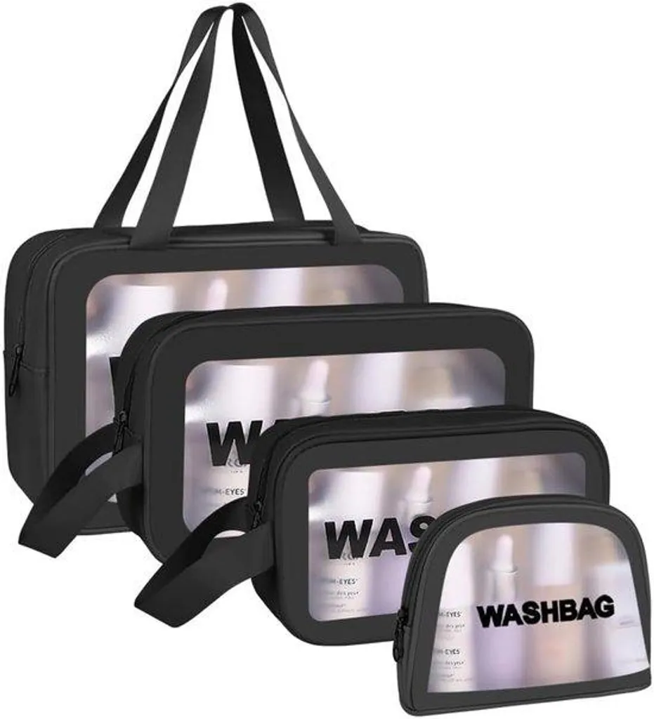 Trousse cosmétique transparente à grande capacité et boucle de transport